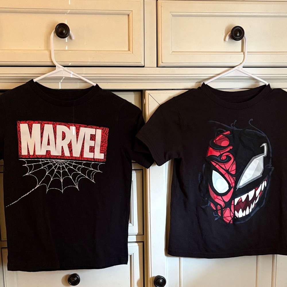 Marvel Black and Red Graphic Tees